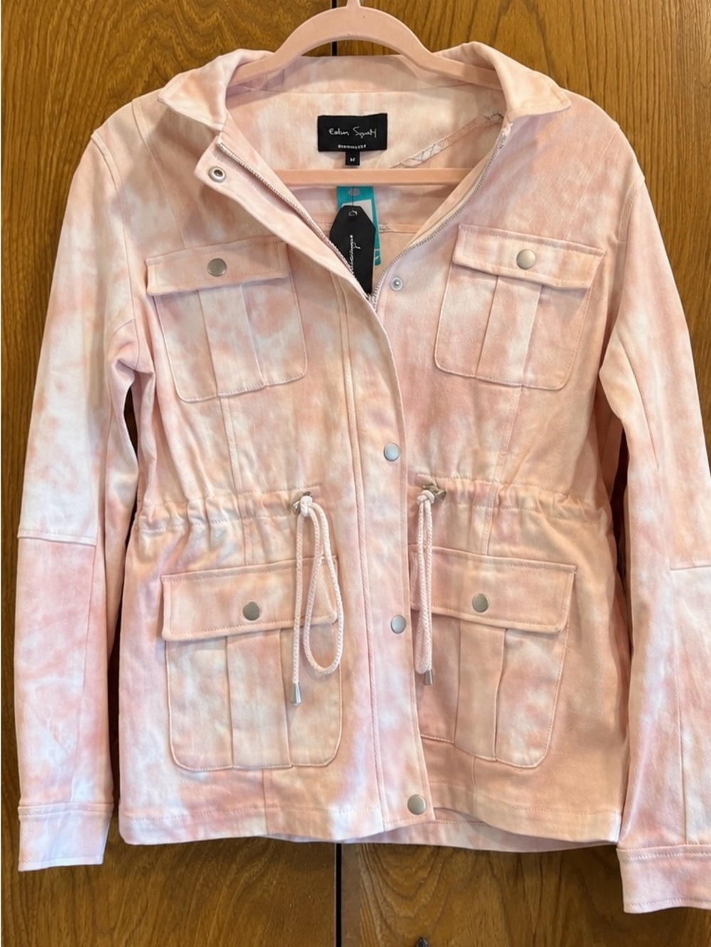 NWT Eden Society Laney Tie Dye Cargo Jacket Pink Blush Size M
